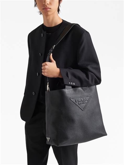 prada logo print tote bag|Prada embossed logo tote.